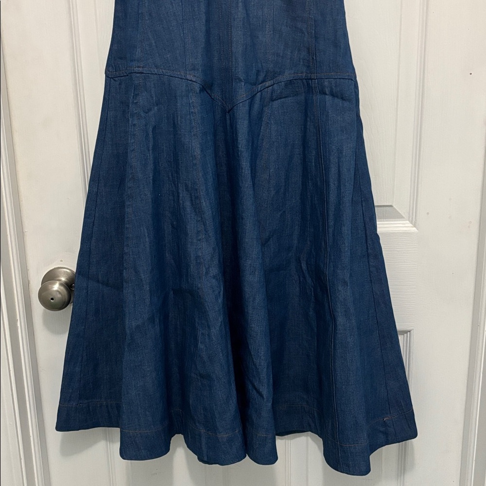 Current Air Los Angeles Seamed Denim Dress - Size Small Midi Dress - Picture 5 of 16